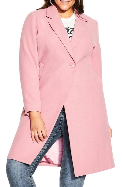 Shop City Chic Effortless Chic Coat In Blush