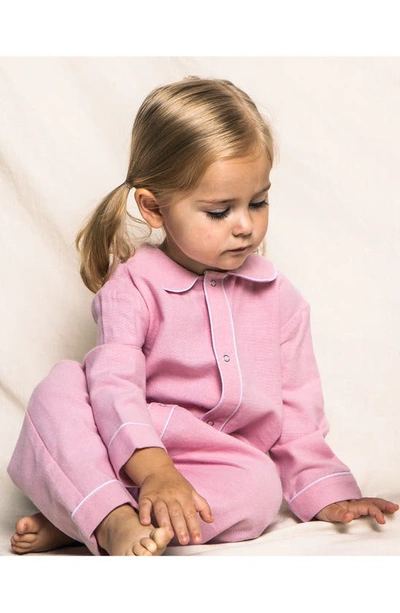 Petite Plume Cambridge Flannel Romper In Pink