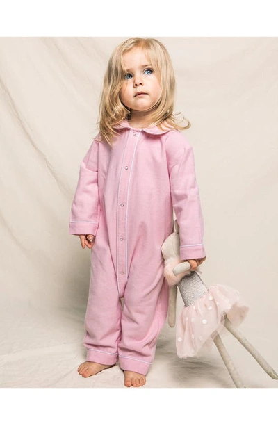 Petite Plume Cambridge Flannel Romper In Pink