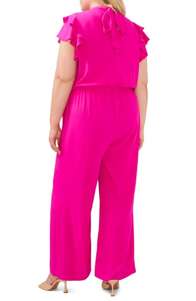 1.state Flutter Sleeve Jumpsuit In Fiercely Fuchsia