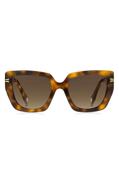Shop Marc Jacobs 53mm Square Sunglasses In Havana 2 / Brown Gradient