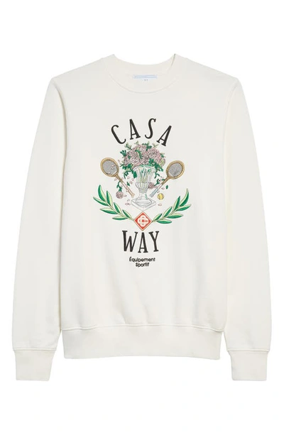 Shop Casablanca Embroidered Casa Way Organic Cotton Sweatshirt