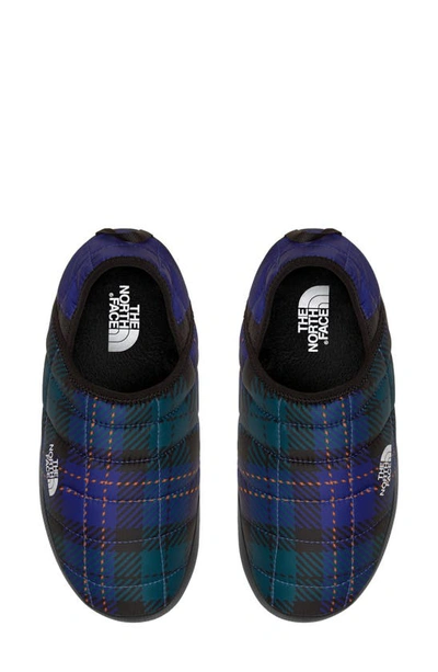 Shop The North Face Thermoball™ Water Resistant Traction Mule In Ponderosa Green Plaid/ Blue