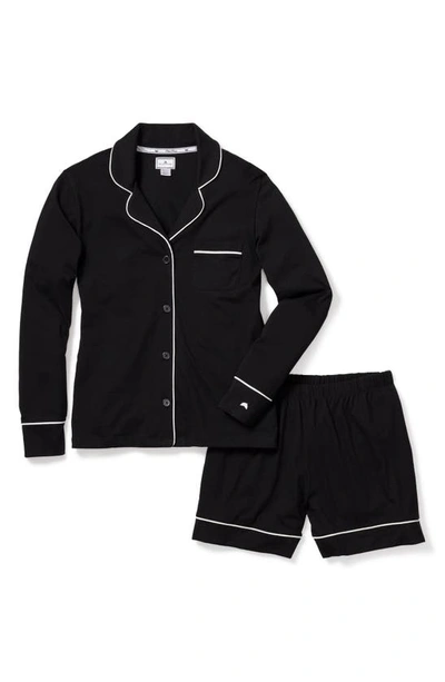 Shop Petite Plume Luxe Pima Cotton Short Pajamas In Black