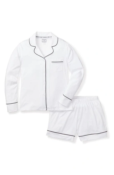 Petite Plume Luxe Pima Cotton Short Pajamas In White