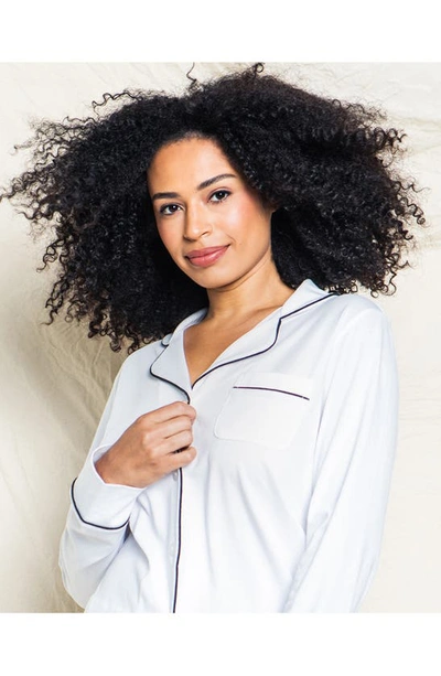 Petite Plume Luxe Pima Cotton Short Pajamas In White