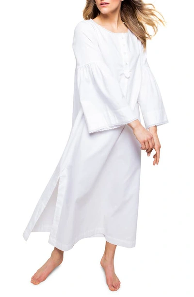 Shop Petite Plume Seraphine Cotton Flannel Nightgown In White
