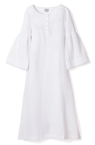 Shop Petite Plume Seraphine Cotton Flannel Nightgown In White