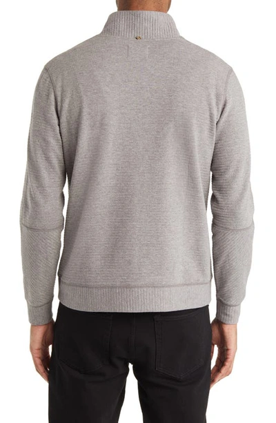 Billy Reid Quilted Half Zip Pullover In Medium Grey