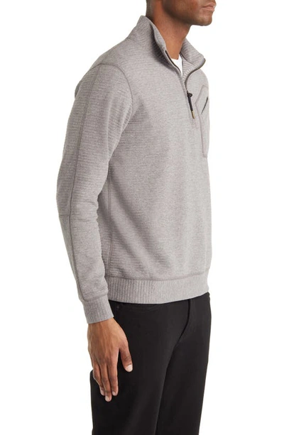 Billy Reid Quilted Half Zip Pullover In Medium Grey