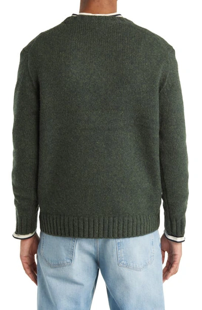 Shop Alex Mill Reverse Seam Lambswool Blend Sweater In Loden