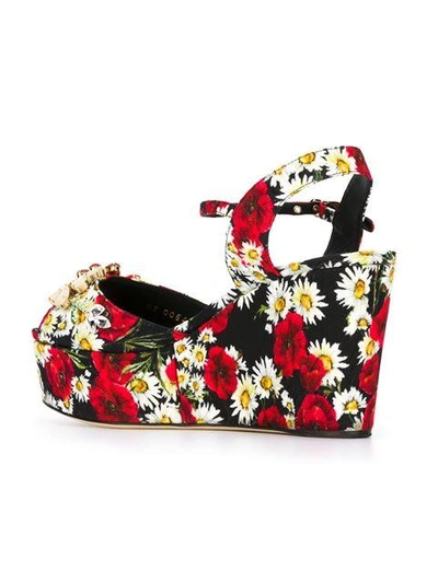 Shop Dolce & Gabbana Embellished Printed Sandals