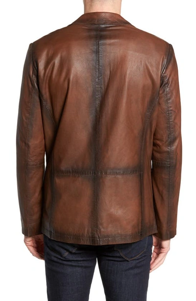 Shop Missani Le Collezioni Vintage Leather Blazer In Brown