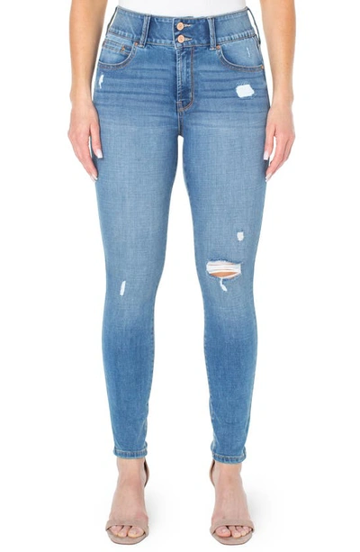 Shop Rachel Roy High Rise Distressed Comfort Waist Jeans In Roadie