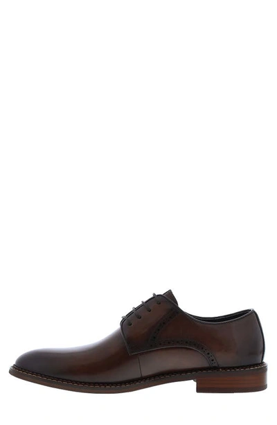 Shop Zanzara Phillipa Plain Toe Leather Derby In Brown