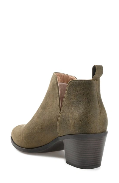 Journee Collection Womens Lola Pull On Stacked Heel Booties In Green