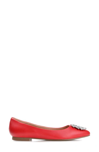 Shop Journee Collection Journee Renzo Embellished Flat In Red