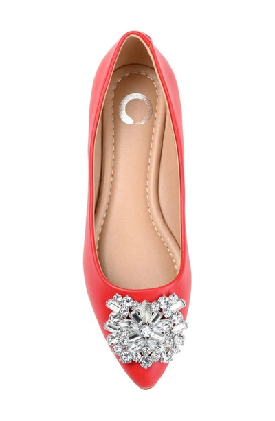 Shop Journee Collection Journee Renzo Embellished Flat In Red