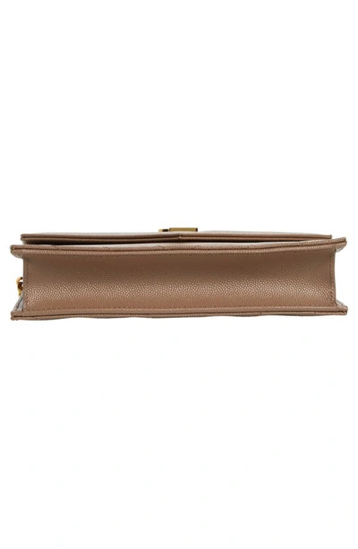 Shop Saint Laurent Cassandre Matelassé Leather Envelope Wallet On A Chain In Taupe