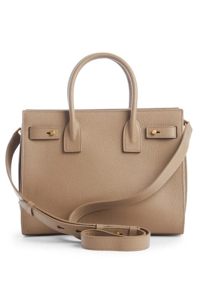 Saint Laurent Nano Sac De Jour Leather Tote In Dark Cappuccino