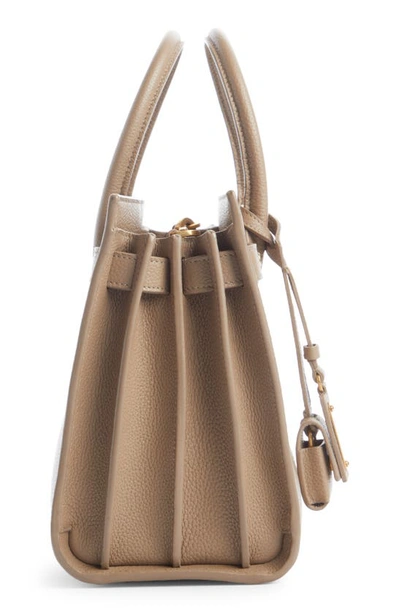 Saint Laurent Nano Sac De Jour Leather Tote In Dark Cappuccino
