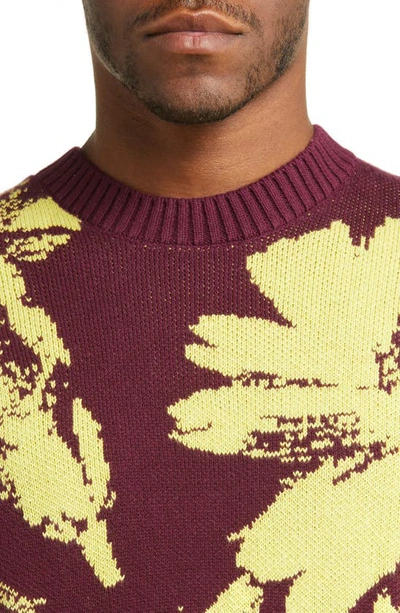 Shop Saturdays Surf Nyc Greg Solar Flower Cotton & Cashmere Sweater In Grape Wine