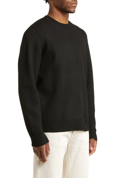Shop Saturdays Surf Nyc Greg Boiled Wool Crewneck Sweater In Black