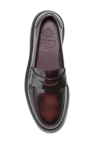 Shop Cole Haan American Classics Penny Loafer In Deep Burgundy/ Black