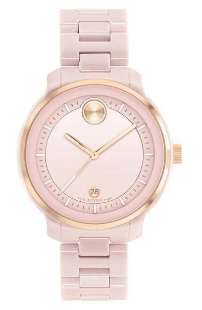 Shop Movado Bold Verso Bracelet Watch, 38mm In Pink