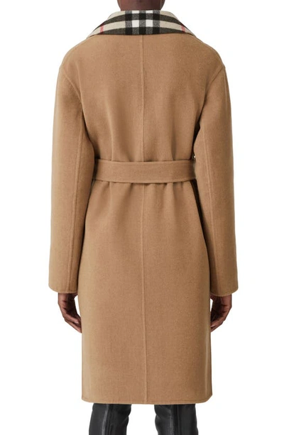 Burberry Reversible Check Double Face Wool Coat In Archive Beige Chk