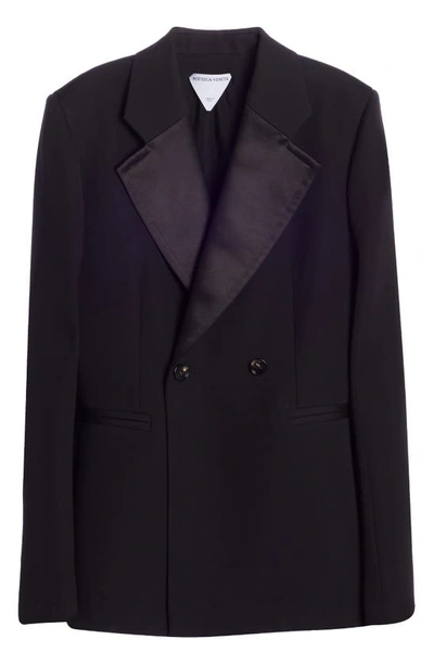 Shop Bottega Veneta Compact Wool Tuxedo Blazer In Black
