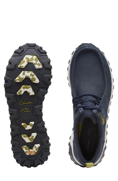 Shop Clarks Atl Trek Wally Waterproof Chukka Sneaker In Navy Nubuck