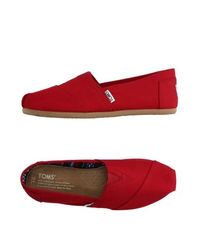 Shop Toms Low-tops In Red