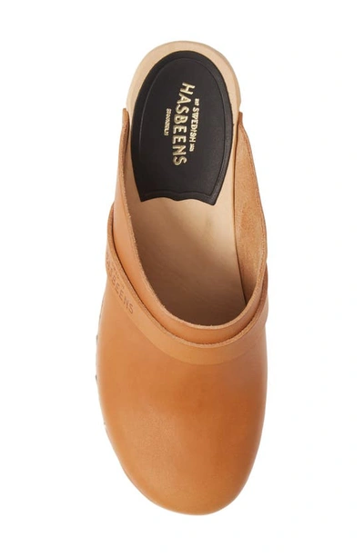 Shop Swedish Hasbeens Classic Clog In Nature Leather