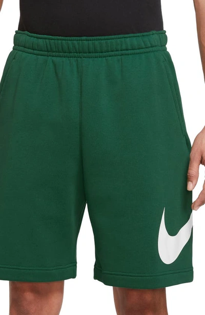 Shop Nike Sportswear Club Shorts In Gorge Green/ White