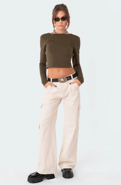 Edikted Haven Open Back Crop Top In Green