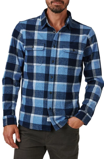 7 Diamonds Generation Stretch Plaid Button-up Shirt In Light Blue
