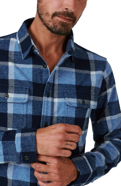 7 Diamonds Generation Stretch Plaid Button-up Shirt In Light Blue