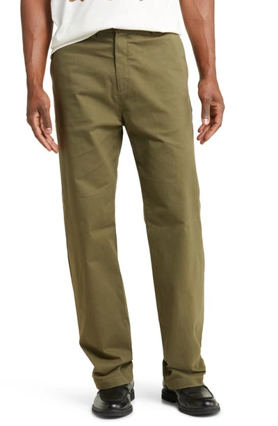 Ross Brushed Cotton Blend Pants In Army Green