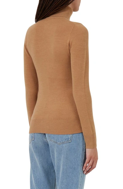 Shop French Connection Babysoft Turtleneck Sweater In Camel