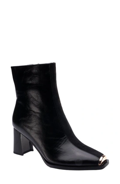 Lady Couture Tempo Tipped Block Heel Bootie In Black