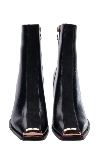 Lady Couture Tempo Tipped Block Heel Bootie In Black