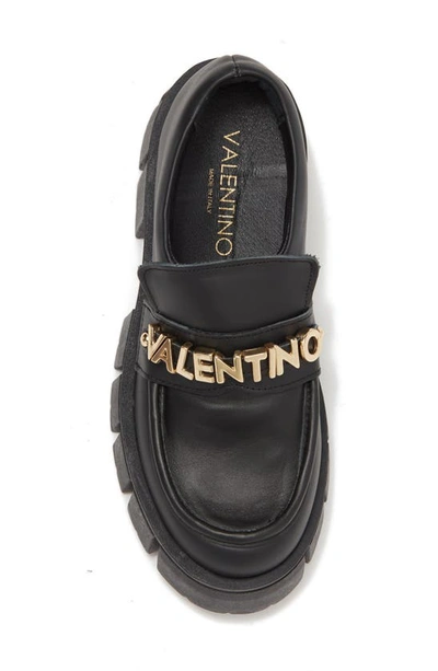 Shop Valentino By Mario Valentino Elettra Platform Lug Sole Loafer In Black