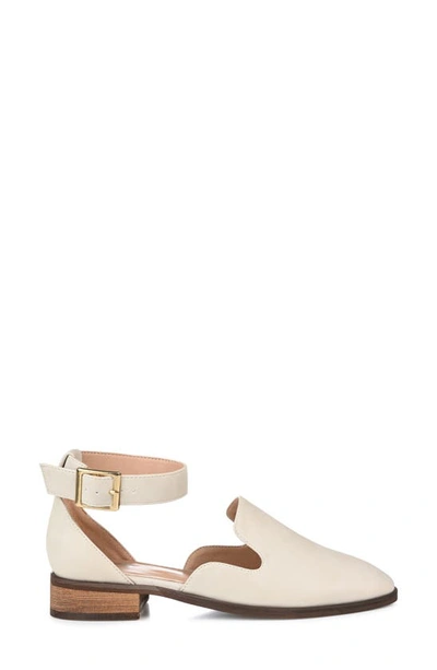 Journee Collection Journee Loreta Ankle Buckle Flat In Ivory