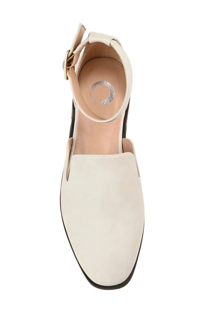 Journee Collection Journee Loreta Ankle Buckle Flat In Ivory