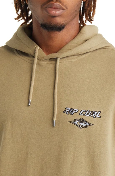 Shop Rip Curl Fade Out Logo Hoodie In Washed Moss