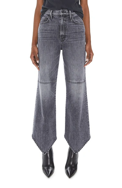 Shop Mother The Dagger Flood Angled Hem Wide Leg Jeans In Midnights With Molly