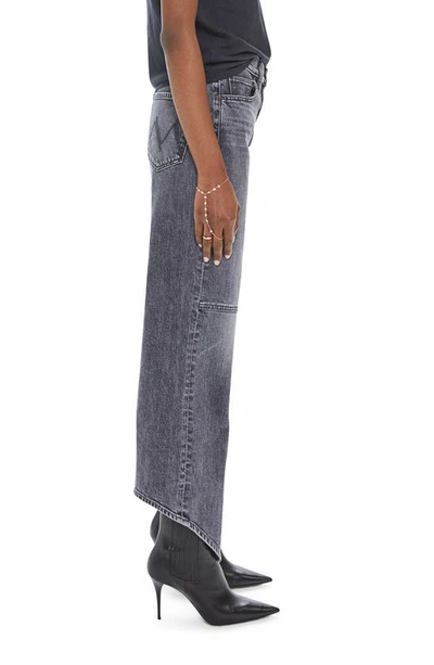 Shop Mother The Dagger Flood Angled Hem Wide Leg Jeans In Midnights With Molly