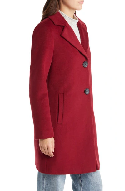 Shop Sam Edelman Notch Collar Wool Blend Jacket In Ruby