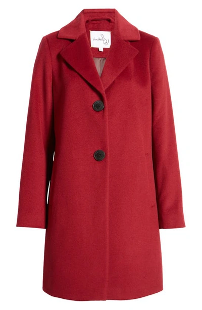 Shop Sam Edelman Notch Collar Wool Blend Jacket In Ruby
